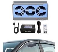 Riaisttd Solar Car Window Fan, Portable Cooling Vent, Window-Mounted Air Circulator, 9.25x5.12x2.17 Inches, Solar Powered Purification Unit, for Vehicle, RV, Truck, Home, Camping, Travel Use