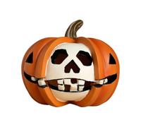 Riaisttd Spooky Skull Pumpkin Decor, Halloween Resin Decoration, 4,33 x 4,33 x 3,74 pulgadas, Horror Table Centerpiece, Haunted House Display, for Window Shelf Ornament, Mantel Courtyard Corridor
