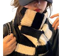 Riaisttd Striped Knit Scarf for Women, Soft Knit Neck Wrap for Fall & Winter, Warm Blanket Long Neck Wrap for Women, Boys, Girls,Soft Striped Knit Scarf, Long Neck,Warm Knit Scarf for Women, A., Fare