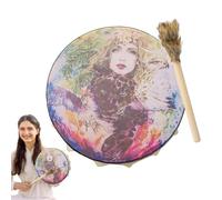 Riaisttd Tambor Chamánico Hecho a Mano - Instrumentos Portátiles De Sonido Auténtico, Instrumento Espiritual Tambor, Para Los Amantes Del Chamanismo, Principiantes, Familias, , Interior Y