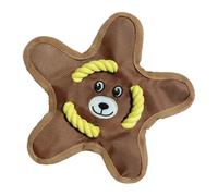 Riaisttd Toss Dog Toy, Squeaky Chew Toy, 9.06x9.06x1.18 Inches Lightweight Interactive, Safe Dog Thrower for Outdoor, Park Garden Activity Playtime, Puppies, Yellow, Coffee