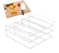 Riaisttd Under Cabinet Cutting Board Holder, No-Drill Hangable Pan Lid Shelf Stand, Stainless Steel Cutting Board Rack, Ideal for Kitchen Organization and Space Saving Solutions