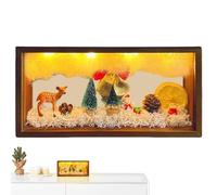 Riaisttd Vintage Christmas Lanterns, Battery Operated Lantern Scenes, Christmas Tabletop Lanterns, Light Up Holiday Decorations, 26x13x5.5cm/10.24x5.12x2.17 Inches for Bedroom