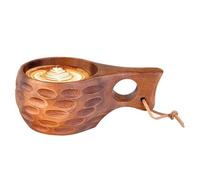 Riaisttd Wood Drinking Mug, Handle Cup, Creative Coffee Design, High Temperature Safe, Multifunctional Tea Holder, Natural Wood Finish, Water Beer, Rustic Style, Kitchen Accessory
