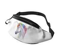 Rianbow Hair Unicorn Watercolor Animal Fanny Pack Sport Casual Riñonera para Mujeres Hombres de Moda