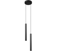Riankh Barra de bar Lámpara colgante de tubo largo Lámpara colgante cilíndrica negra mate Lámpara colgante antioxidante de aluminio Lámpara colgante de isla de cocina for sala de estar Café Comedor (