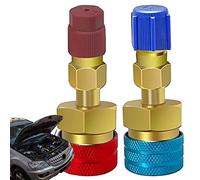 Rianpesn Adaptador r1234yf a r134a, conversión Conector acopladores rápidos, Kit Recarga A/C Lado Alto/bajo, Kit Recarga Manual A/C Piezas Repuesto