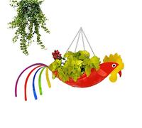 Rianpesn Loros - Maceta Colgante Colores Brillantes - Maceta Colgante Flor Loro Metal con Forma Loro o Gallo, Soporte bonsái Animal para Plantas Cactus Flores