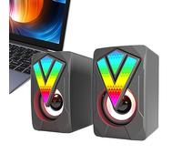 Rianpesn Monitor Juego | Monitor Juegos Altavoz RGB Altavoces Multimedia,Altavoz USB Iluminado USB Multimedia con Cable Altavoces para PC Notebook Escritorio Inicio