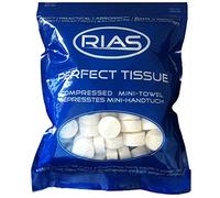 RIAS RIAS - 100 toallitas secas en forma de pastillas, biodegradables, tamaño mini, ahorro de espacio, suaves, absorbentes, refrescantes toallitas húmedas, 100 unidades