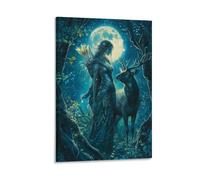 RIAVBAODG Diosa Artemis,Huntress Cuadro En Lienzo Cuadros Decorativos Mitología griega Pinturas Murales Modernos Impresiones De Para Dormitorio Salon Poster 08x12inch(20x30cm)