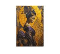RIAVBAODG Geisha Japonesa Cuadros Decoracion Salon Modernos Período Edo en Japón Pinturas Poster Impresiones De Lienzo Para Sala De Estar Decoración De Dormitorio 20x30inch(50x75cm)