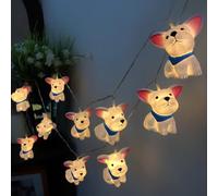 Riaxuebiy Lindo labrador luces de cuerda a pilas LED lámpara perro cadenas luminosas para niños luces del festival decorativo interior para vacaciones en el dormitorio Navidad (Labrador Dog)
