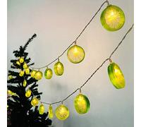 Riaxuebiy Luces de Cuerda de Limón Fruta Rodajas de Limón Guirnaldas Luminosas Decorativas Hadas Noche Luz Alimentación de Batería para Cumpleaños Navideña Boda Decoración (3m/20led, Verde)
