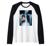 Rib Cage X-Ray Pizza Slice Funny Food Humor Anatomía Camiseta Manga Raglan