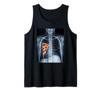 Rib Cage X-Ray Pizza Slice Funny Food Humor Anatomía Camiseta sin Mangas