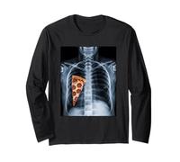 Rib Cage X-Ray Pizza Slice Funny Food Humor Anatomía Manga Larga