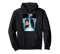 Rib Cage X-Ray Pizza Slice Funny Food Humor Anatomía Sudadera con Capucha
