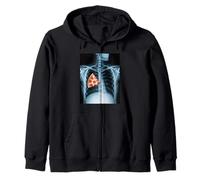 Rib Cage X-Ray Pizza Slice Funny Food Humor Anatomía Sudadera con Capucha