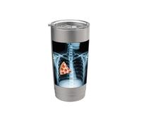Rib Cage X-Ray Pizza Slice Funny Food Humor Anatomía Vaso térmico de acero inoxidable de doble pared