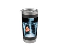 Rib Cage X-Ray Pizza Slice Funny Food Humor Anatomía Vaso térmico de acero inoxidable de doble pared