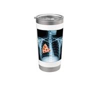 Rib Cage X-Ray Pizza Slice Funny Food Humor Anatomía Vaso térmico de acero inoxidable de doble pared