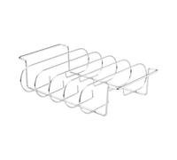 Rib Rack, Rib Roasting Stand, Steak Holder, Carbon Steel Material, for Barbecue, Roasting, Baking, Cooking, Resting, Outdoor Grilling, Smoker, Backyard BBQ, Picnic, Camping Use, 31.3x25.3x7.3cm