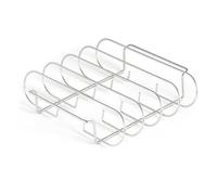 Rib Rack Roaster - 12 Inch Stainless Steel BBQ Grill Accessory | Non Stick Vertical Rib Holder - 4 Slot Rack for Evenly Cooking Ribs on Grill or Oven, Ideal for Outdoor Barbecues Picnics