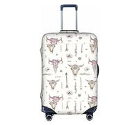 Ribal Bull Skull On White - Funda protectora de equipaje de viaje, elástica, a prueba de arañazos, varios tamaños, White, L