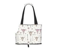 Ribal Bull Skull on White Print Puppy Carrier Walking Dog Bags Pets Dogs Carrier Bags for Small Dogs and Cat and Rabbit