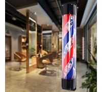 RibasuBB Barber Pole - Luz LED giratoria para peluquería, 50 rpm, color rojo, blanco y azul
