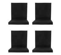 RibasuBB Juego de 4 fundas para sillas de jardín, universales, elásticas, decorativas, recepciones y celebraciones, color negro