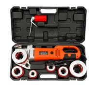RibasuBB Roscadora portátil, Roscadora Manual para roscadora eléctrica de Tubos con Bolsa de Transporte, 6 Matrices 1/2, 3/4, 1, 1-1/4, 1-1/2, 2, HD 2300W Power Drive Roscadora de Tubos