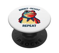 Ribbit Resist Repetir Protesta Política Divertida Rana PopSockets PopGrip Adhesivo