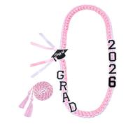 Ribbon Lei - Collar de graduación hecho a mano, collar de corona de graduación tejido 2026, regalo creativo de para estudiantes, eventos de ceremonia de escuela secundaria, Refer to description