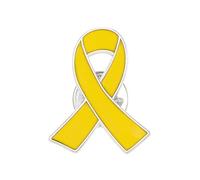 Ribbon - Pin de solapa de concienciación sobre el cáncer, 1 paquete de pines de solapa para concienciación sobre el cáncer de mama, pin amarillo con diseño de lazo