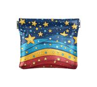 Ribbon Star 4 de julio Día de la Independencia de piel sintética bolsa de maquillaje para mujer, cinta estrella 4 de julio Día de la Independencia, 1 size, Moderno