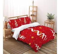 Ribbon Star Funda De Edredón 3 Piezas 3D Impresa Holiday Decor Stars con 2 Fundas De Almohada King（220x240cm） Microfibra Juego De Cama para para Niñosy Hombres