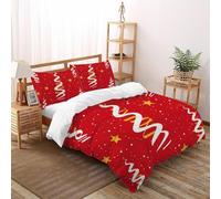 Ribbon Star Funda Edredon 3 Piezas con Impresión En 3D Holiday Decor Stars con Funda Almohada Double（200x200cm） Microfibra Juego De Cama para para Niñosy Hombres