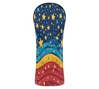 Ribbon Star - Fundas para cabeza de palo de golf del 4 de julio del Día de la Independencia con etiquetas de números para conductores híbridos de madera Fairway