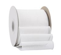 Ribbonitlux Cinta de arpillera con borde de alambre blanca, 100 mm x 18 m, para envolver regalos, lazos grandes, coronas y decoración navideña