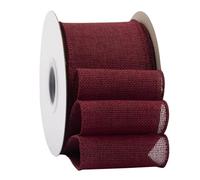 Ribbonitlux Cinta de arpillera con borde de alambre burdeos, 75 mm x 18 m, para envolver regalos, lazos grandes, coronas y decoración navideña