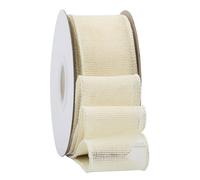 Ribbonitlux Cinta de arpillera con borde de alambre marfil, 50 mm x 18 m, para envolver regalos, lazos grandes, coronas y decoración navideña