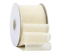Ribbonitlux Cinta de arpillera con borde de alambre marfil, 75 mm x 18 m, para envolver regalos, lazos grandes, coronas y decoración navideña
