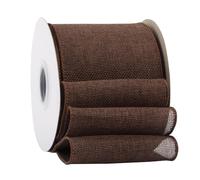 Ribbonitlux Cinta de arpillera con borde de alambre marrón, 100 mm x 18 m, para envolver regalos, lazos grandes, coronas y decoración navideña