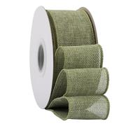 Ribbonitlux Cinta de arpillera con borde de alambre musgo claro, 50 mm x 18 m, para envolver regalos, lazos grandes, coronas y decoración navideña