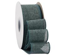Ribbonitlux Cinta de arpillera con borde de alambre verde azulado, 50 mm x 18 m, para envolver regalos, lazos grandes, coronas y decoración navideña