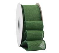 Ribbonitlux Cinta de arpillera con borde de alambre verde bosque, 50 mm x 18 m, para envolver regalos, lazos grandes, coronas y decoración navideña