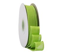 Ribbonitlux Cinta de arpillera con borde de alambre verde manzana, 25 mm x 18 m, para envolver regalos, lazos grandes, coronas y decoración navideña