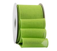 Ribbonitlux Cinta de arpillera con borde de alambre verde manzana, 75 mm x 18 m, para envolver regalos, lazos grandes, coronas y decoración navideña